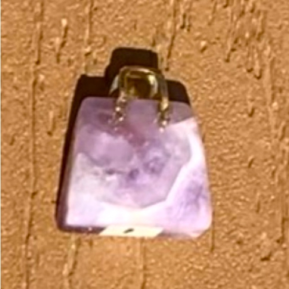 🆕DREAM AMETHYST GENUINE NATURAL STONE QUARTZ CARVED PURSE BAG TOTE CHARM #1
